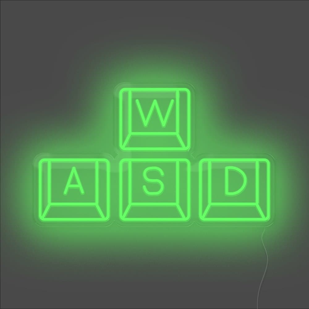 WASD Keyboard Neon Sign