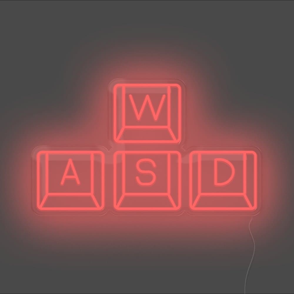 WASD Keyboard Neon Sign