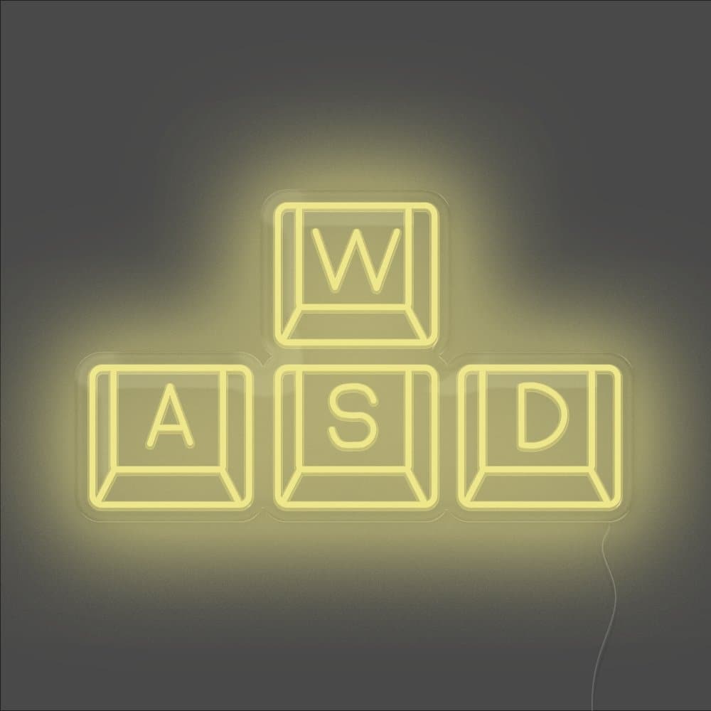 WASD Keyboard Neon Sign