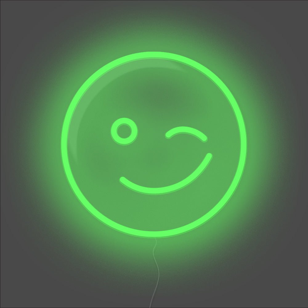 Wink Emoji Neon Sign