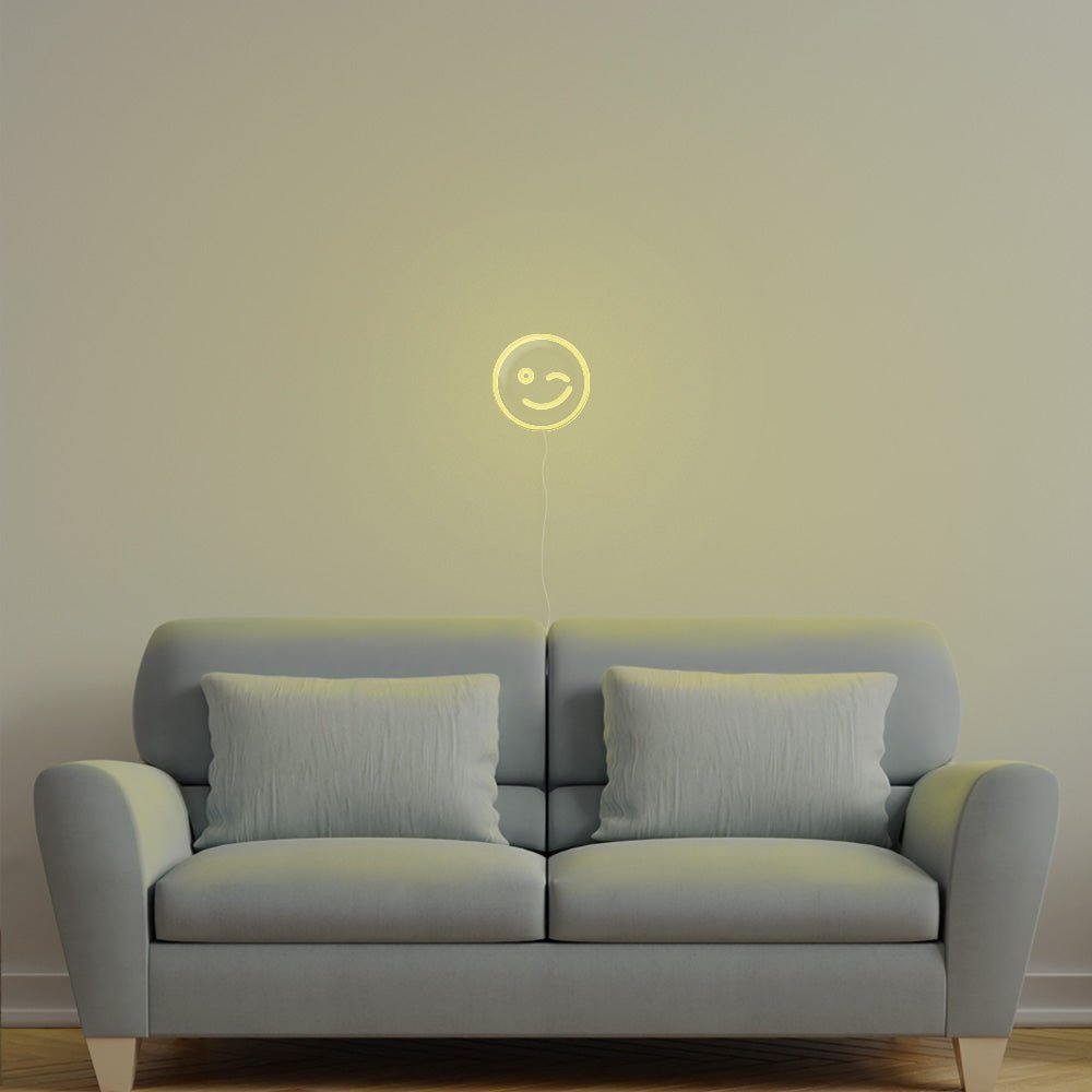 Wink Emoji Neon Sign