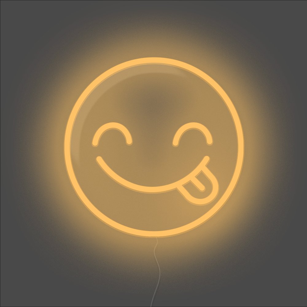 Yummy Emoji Neon Sign - Unrivaled Neon - Orange #color_orange