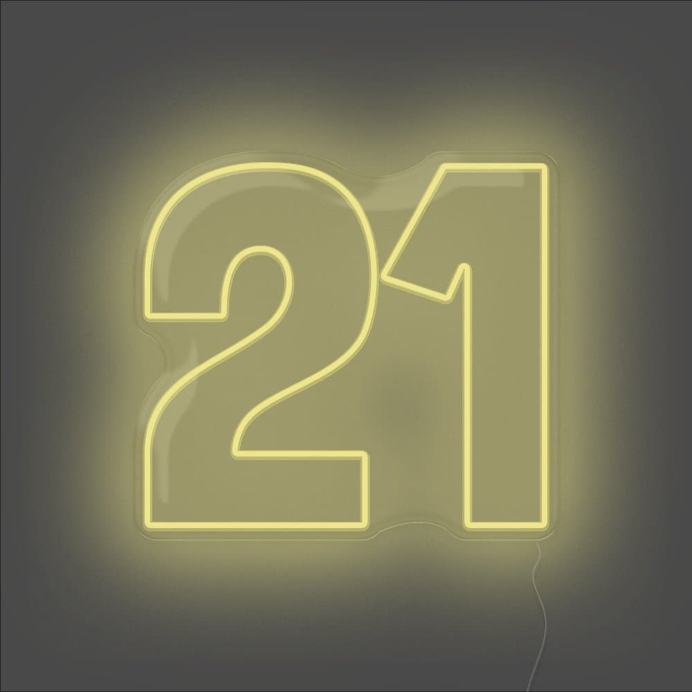 21 Neon Sign - Unrivaled Neon - Lemon Yellow #color_lemon yellow