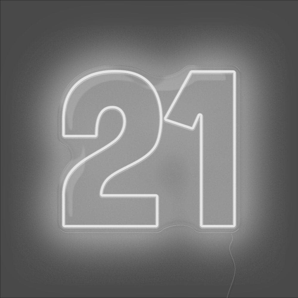 21 Neon Sign - Unrivaled Neon - White #color_white