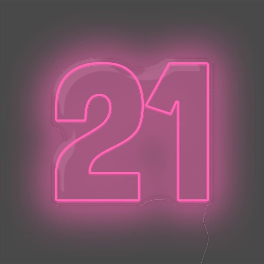 21 Neon Sign - Unrivaled Neon - Pink #color_pink