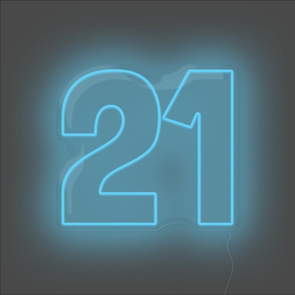 21 Neon Sign - Unrivaled Neon - Light Blue #color_light blue