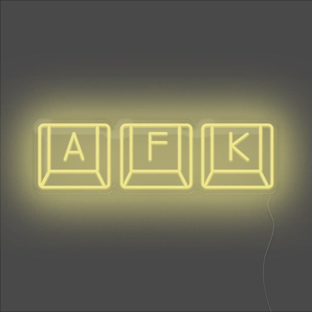 AFK Keyboard Neon Sign - Unrivaled Neon - Lemon Yellow #color_lemon yellow