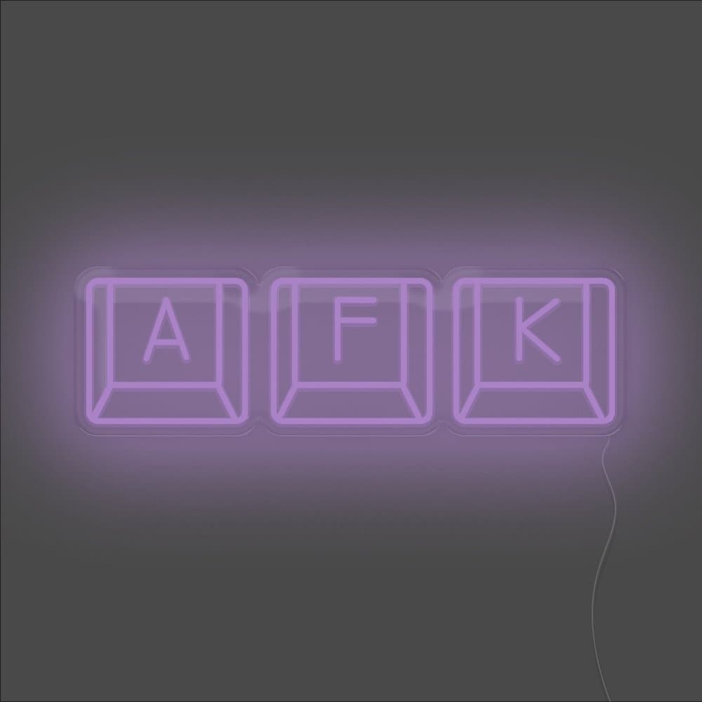 AFK Keyboard Neon Sign - Unrivaled Neon - Purple #color_purple