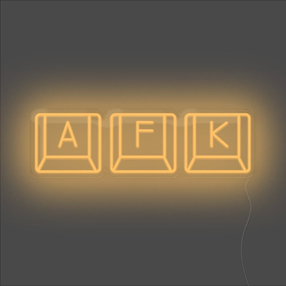 AFK Keyboard Neon Sign - Unrivaled Neon - Orange #color_orange
