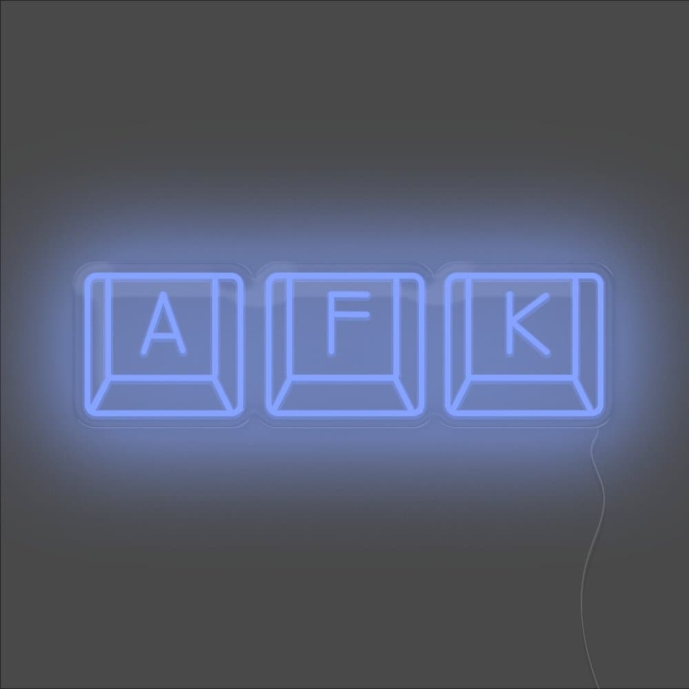 AFK Keyboard Neon Sign - Unrivaled Neon - Blue #color_blue
