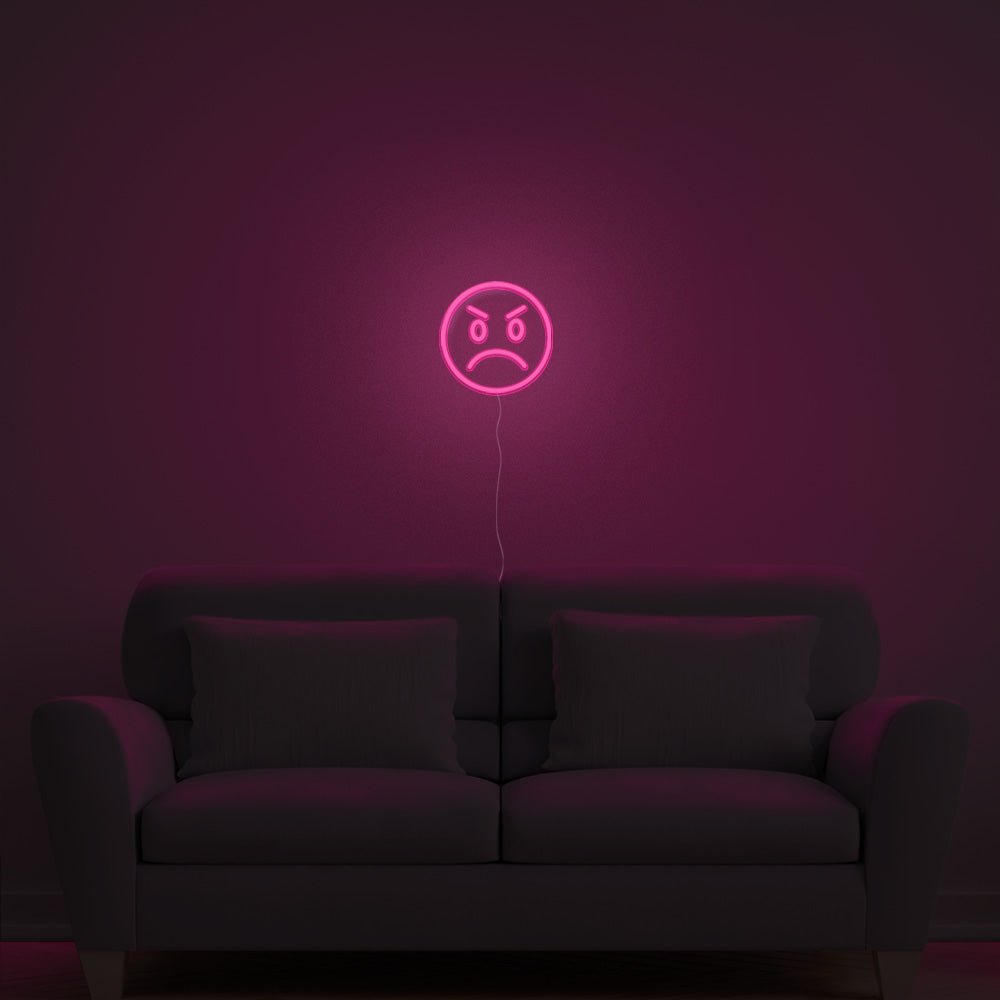 Angry Emoji Neon Sign