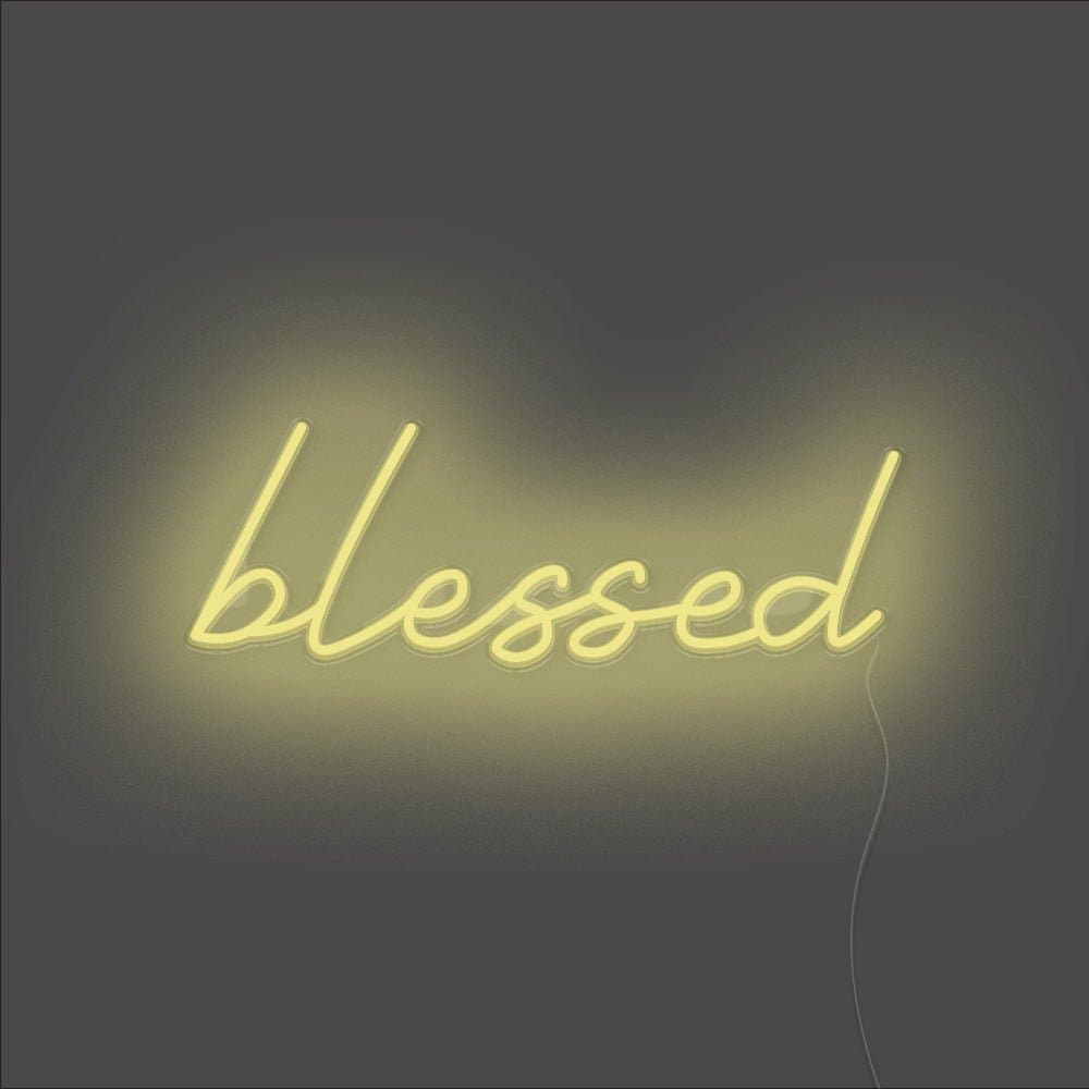Blessed Neon Sign - Unrivaled Neon - Lemon Yellow #color_lemon yellow