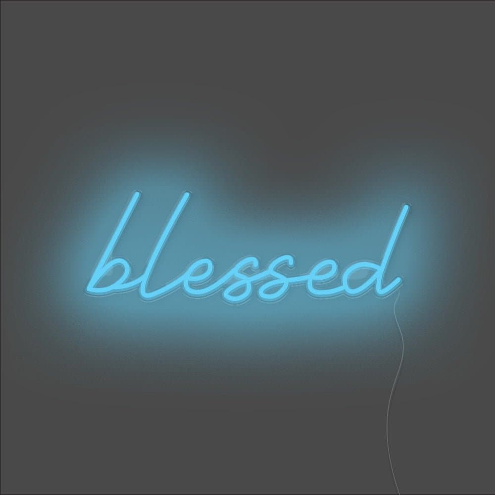Blessed Neon Sign - Unrivaled Neon - Light Blue #color_light blue