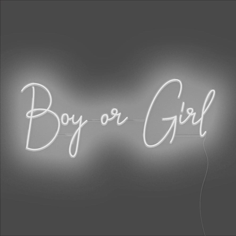 Boy or Girl Neon Sign - Unrivaled Neon - White #color_white
