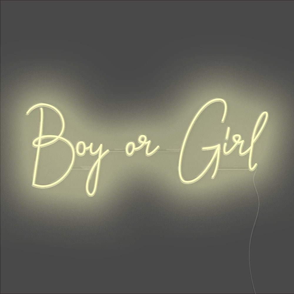 Boy or Girl Neon Sign - Unrivaled Neon - Warm White #color_warm white