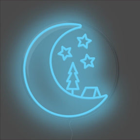 Camping On The Moon Neon Sign