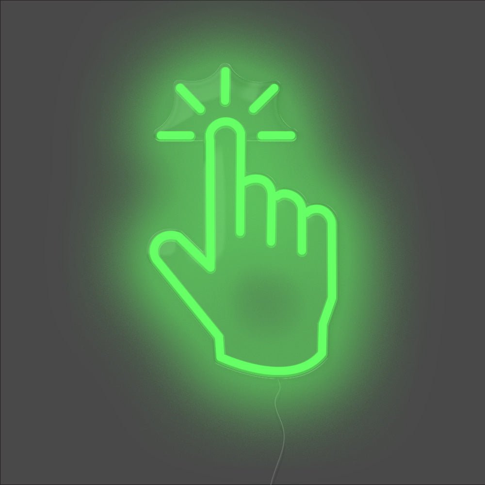 Click Hand Neon Sign - Unrivaled Neon - Green #color_green