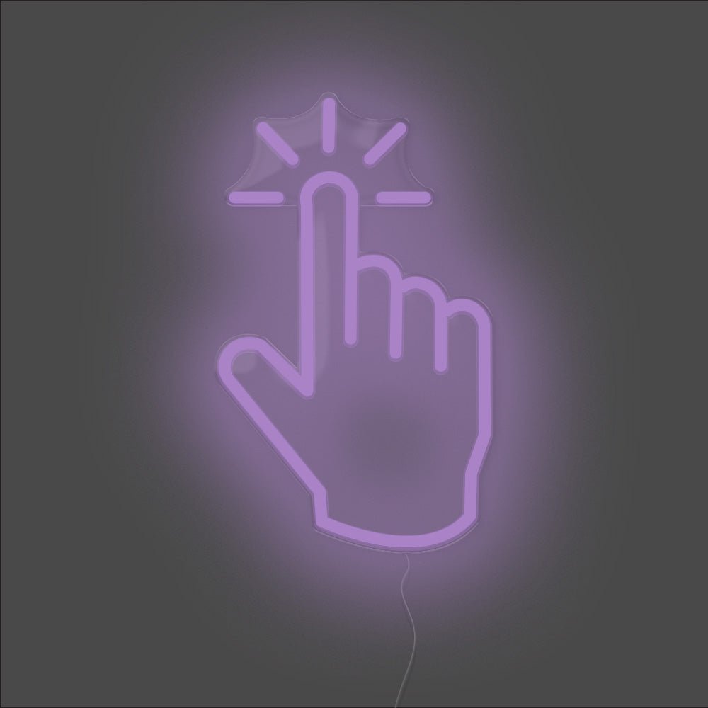 Click Hand Neon Sign - Unrivaled Neon - Purple #color_purple