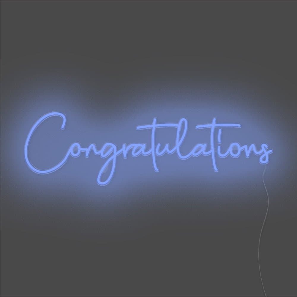 Congratulations Neon Sign - Unrivaled Neon - Blue #color_blue