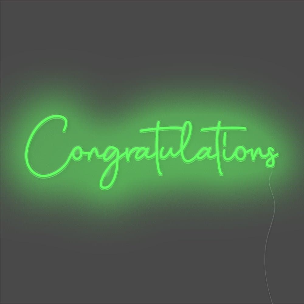 Congratulations Neon Sign - Unrivaled Neon - Green #color_green