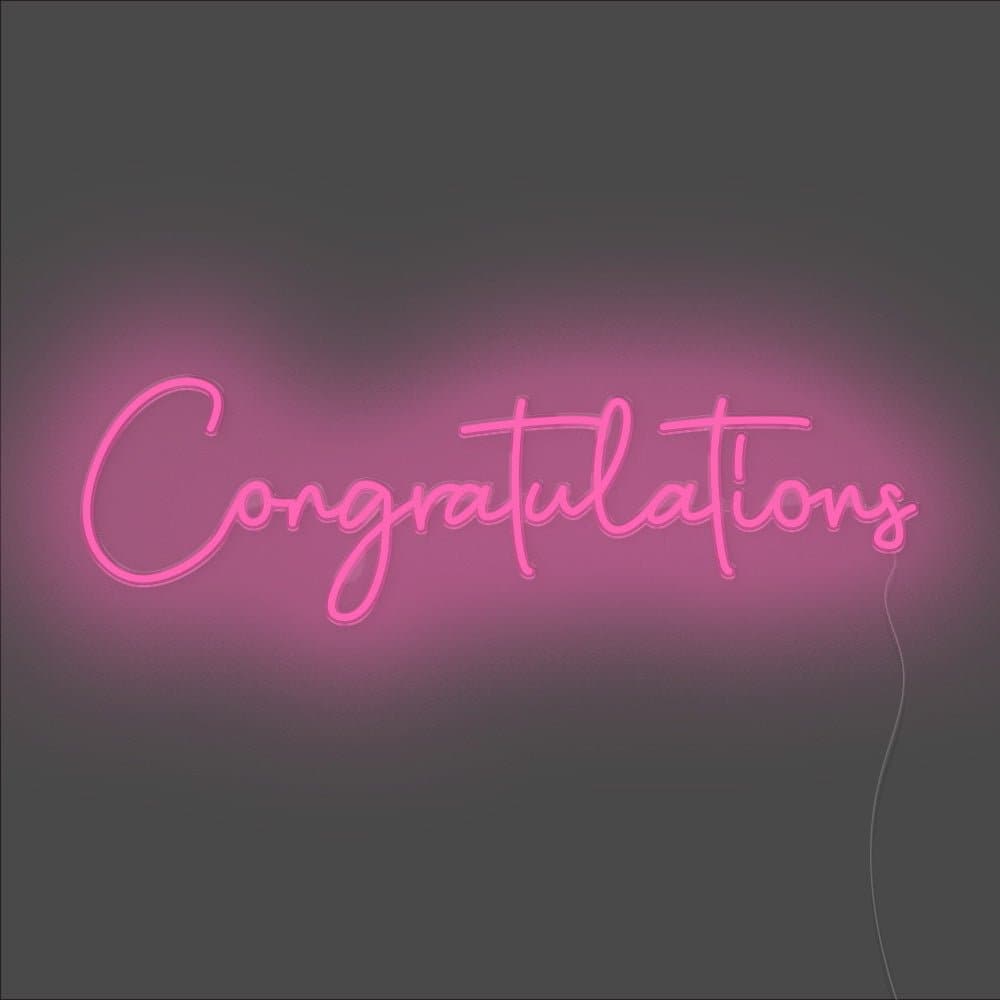 Congratulations Neon Sign - Unrivaled Neon - Pink #color_pink