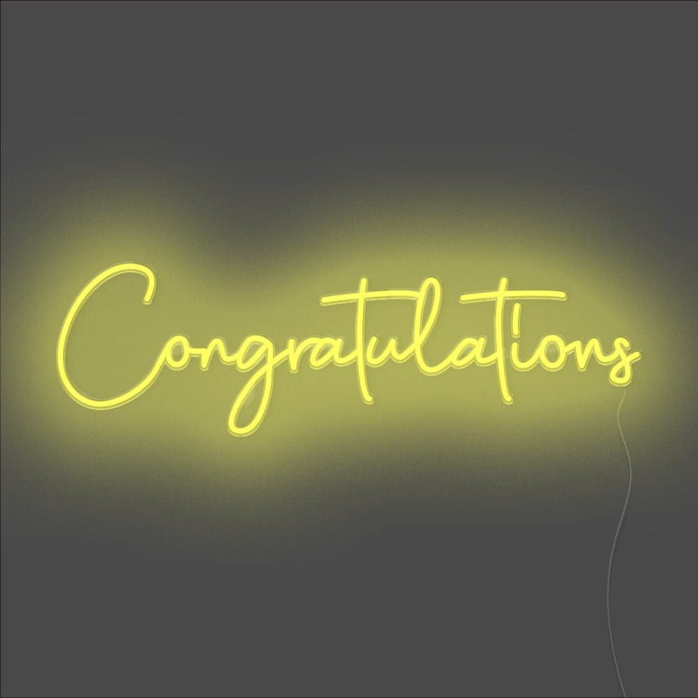 Congratulations Neon Sign - Unrivaled Neon - Yellow #color_yellow