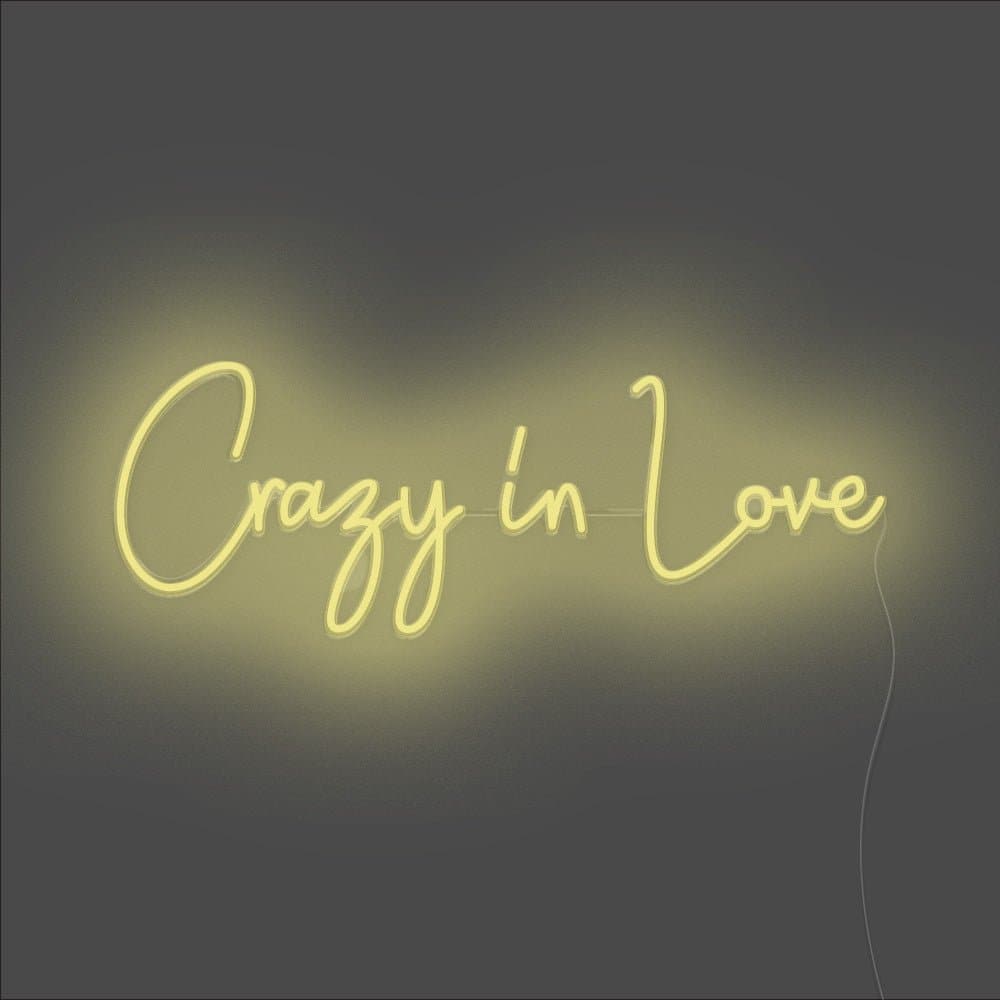 Crazy In Love Neon Sign - Unrivaled Neon - Lemon Yellow #color_lemon yellow