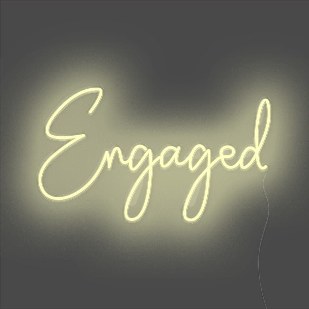Engaged Neon Sign - Unrivaled Neon - Warm White #color_warm white