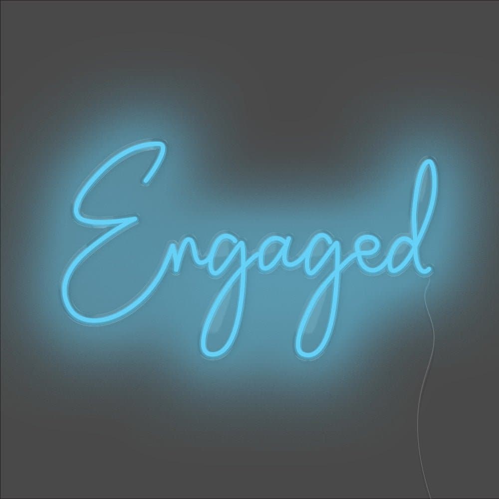 Engaged Neon Sign - Unrivaled Neon - Light Blue #color_light blue