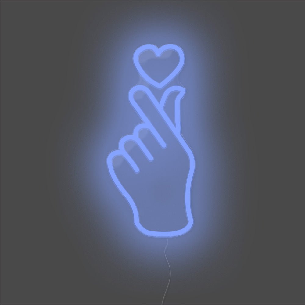 Finger Heart Neon Sign - Unrivaled Neon - Blue #color_blue