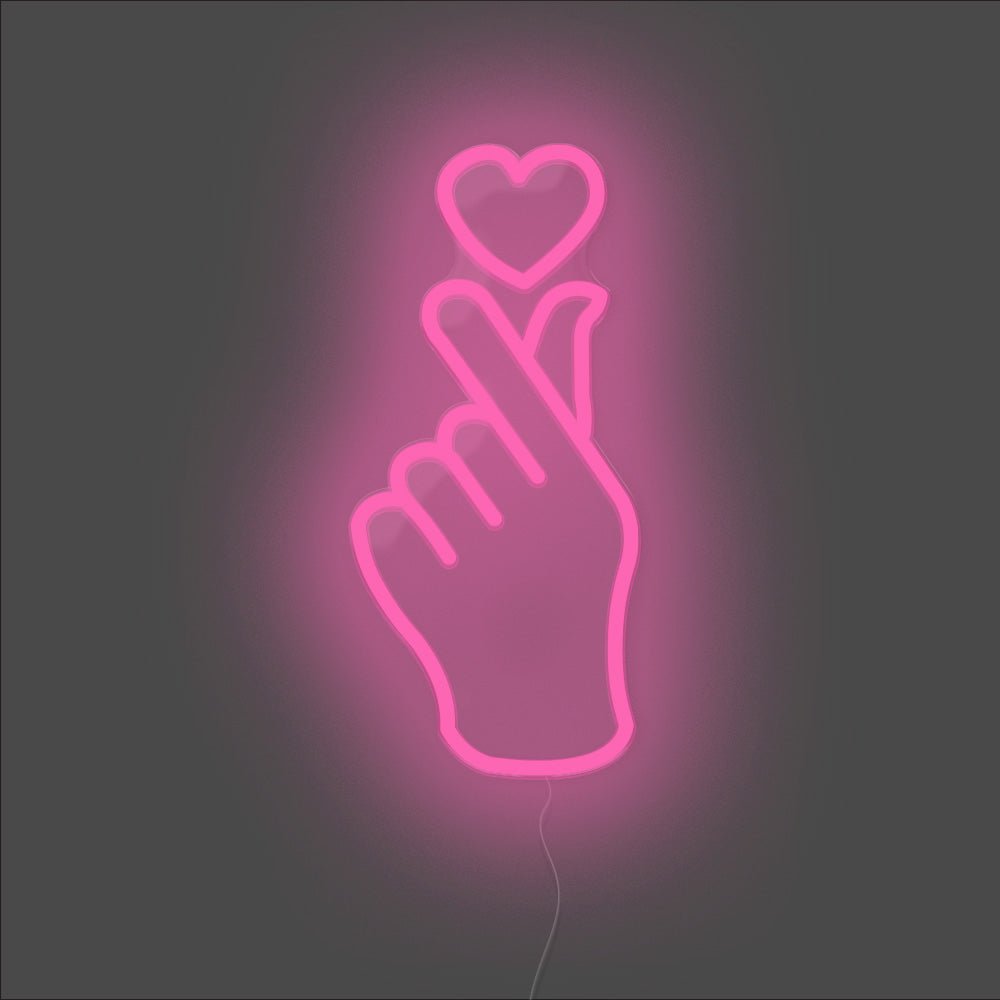 Finger Heart Neon Sign - Unrivaled Neon - Pink #color_pink