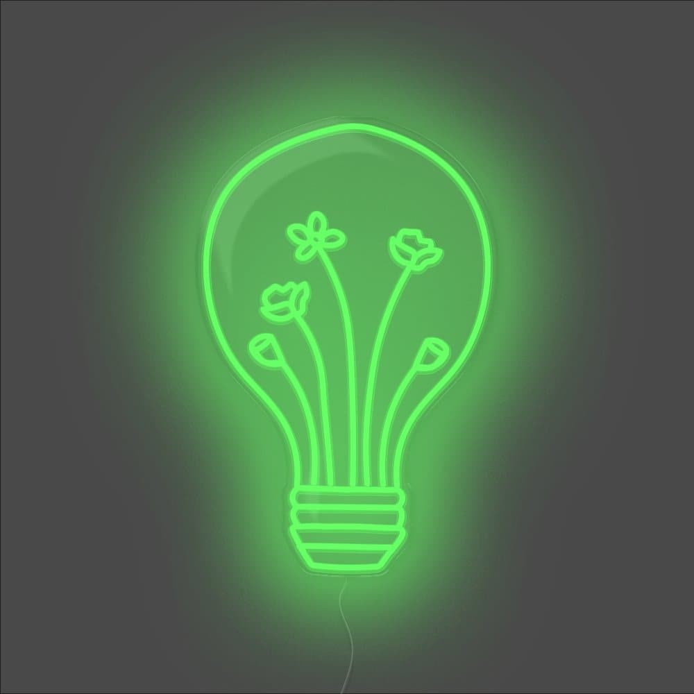 Flower Bulb Neon Sign - Unrivaled Neon - Green #color_green