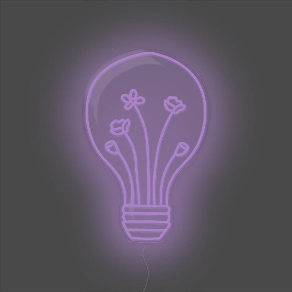 Flower Bulb Neon Sign - Unrivaled Neon - Purple #color_purple