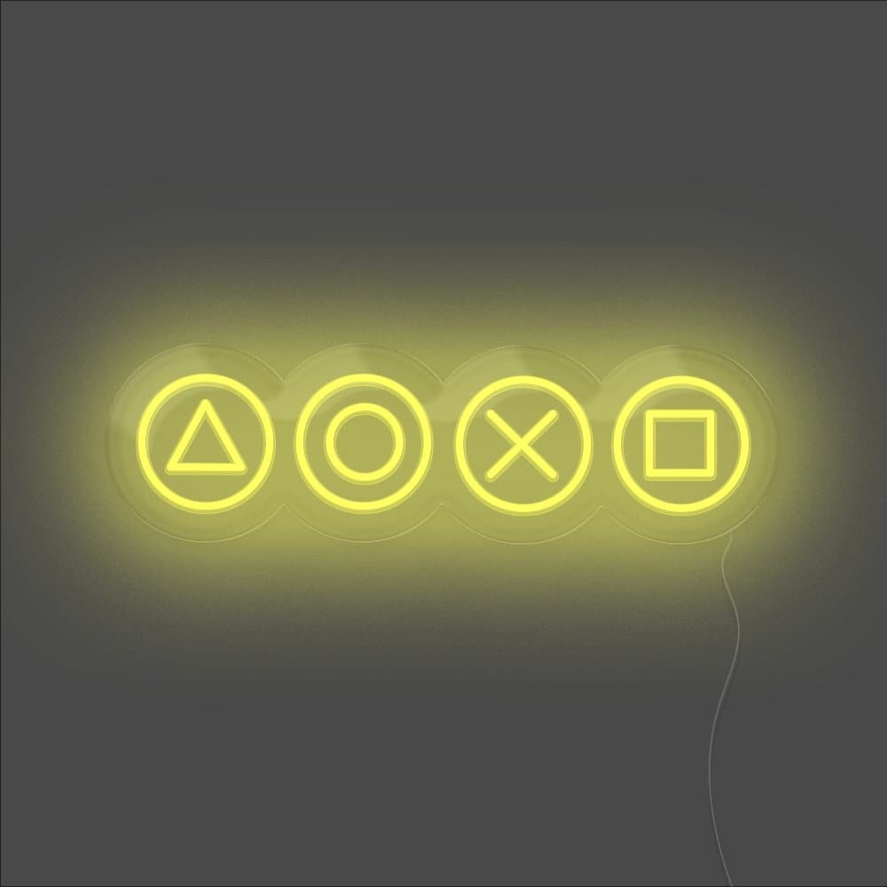 Gaming Shapes Neon Sign - Unrivaled Neon - Yellow #color_yellow