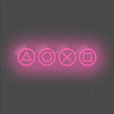 Gaming Shapes Neon Sign - Unrivaled Neon - Pink #color_pink