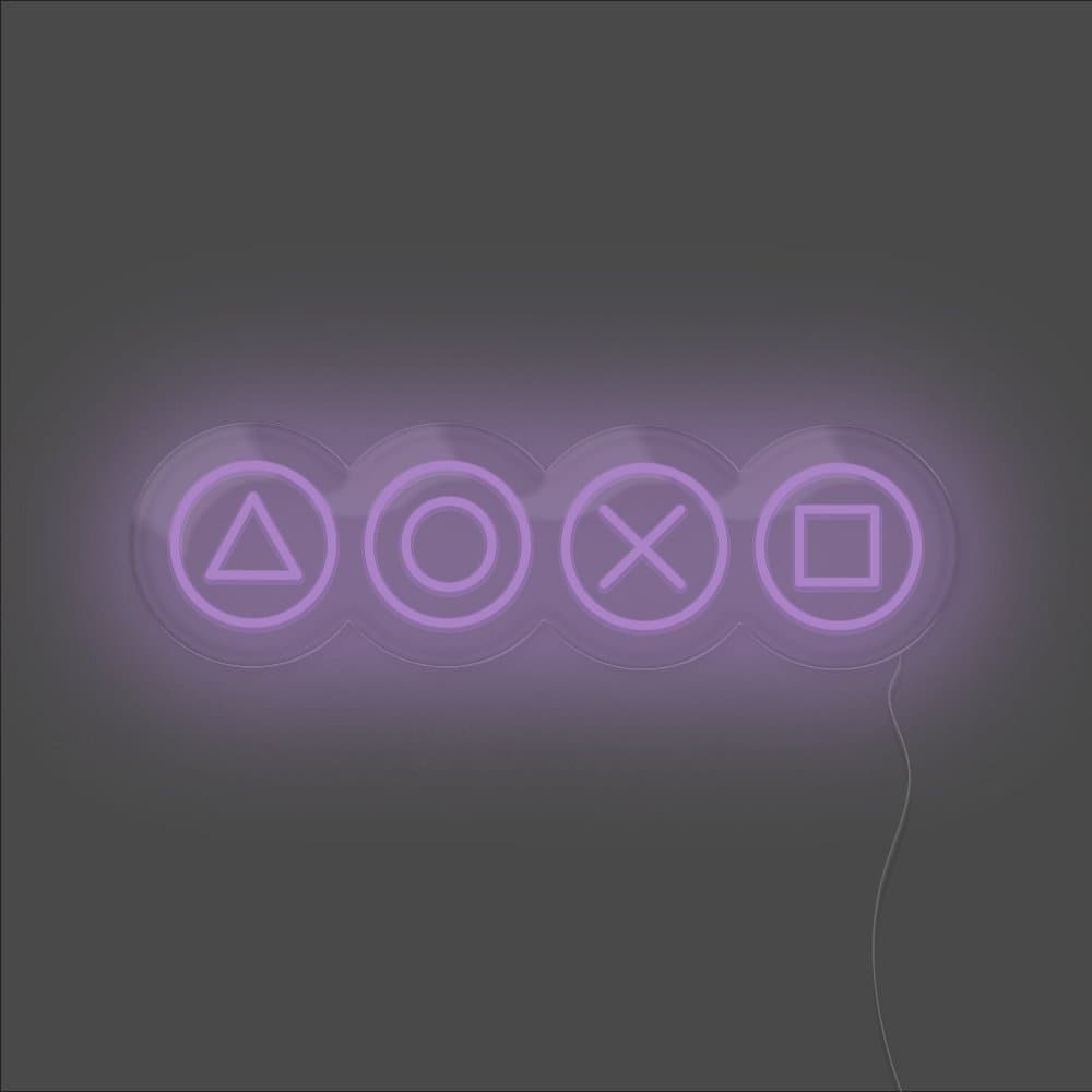 Gaming Shapes Neon Sign - Unrivaled Neon - Purple #color_purple