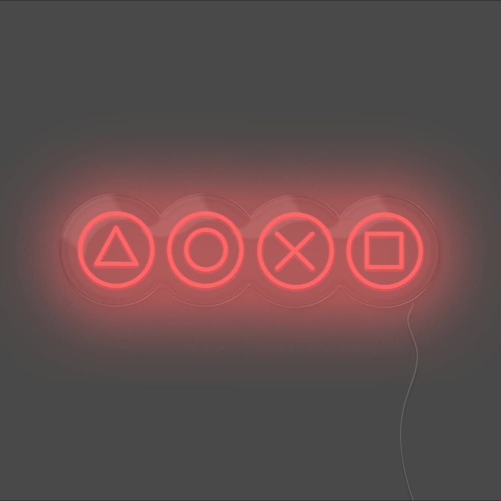Gaming Shapes Neon Sign - Unrivaled Neon - Red #color_red
