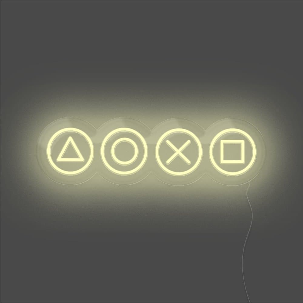 Gaming Shapes Neon Sign - Unrivaled Neon - Warm White #color_warm white