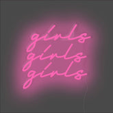 Girls Girls Girls Neon Sign - Unrivaled Neon - Pink #color_pink