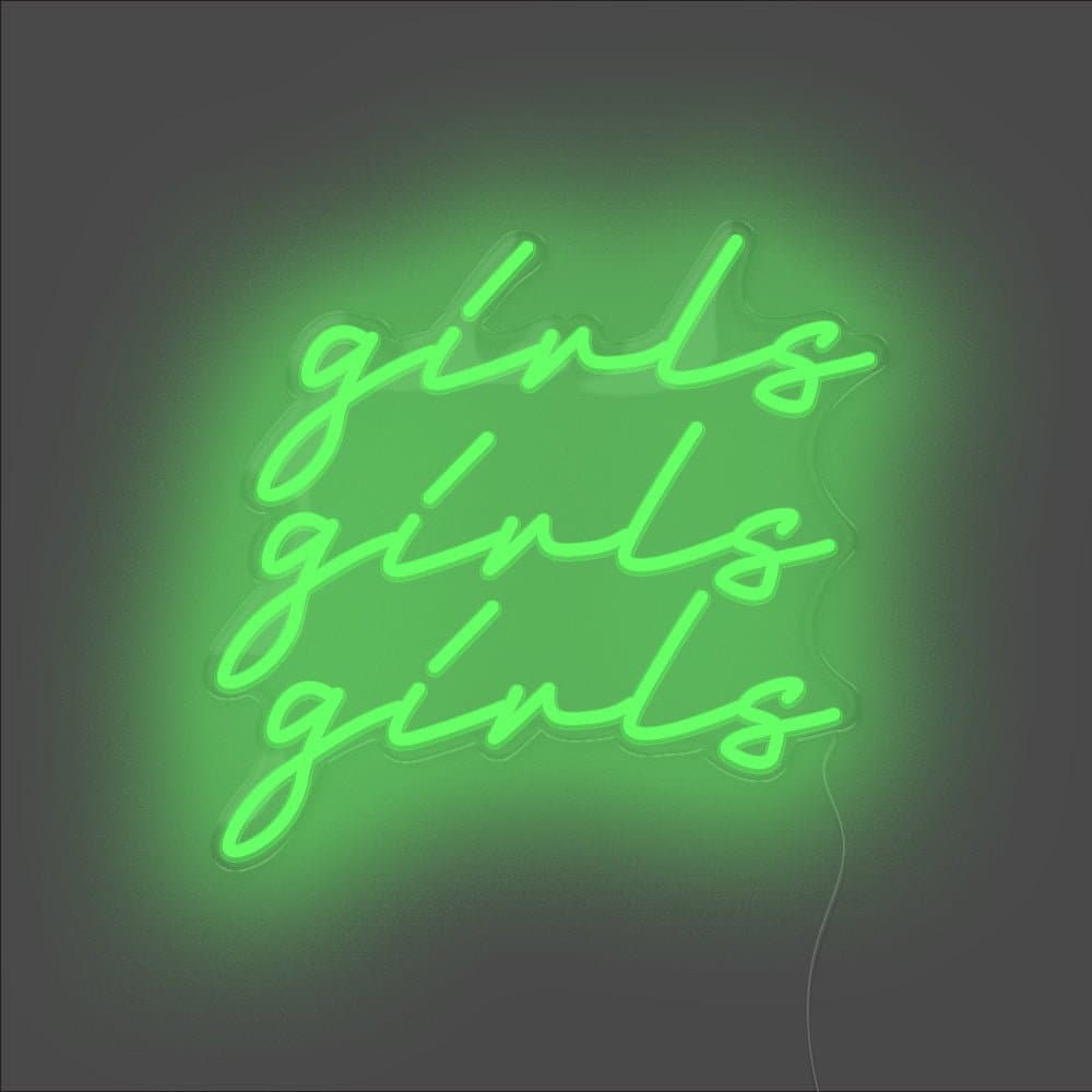 Girls Girls Girls Neon Sign - Unrivaled Neon - Green #color_green