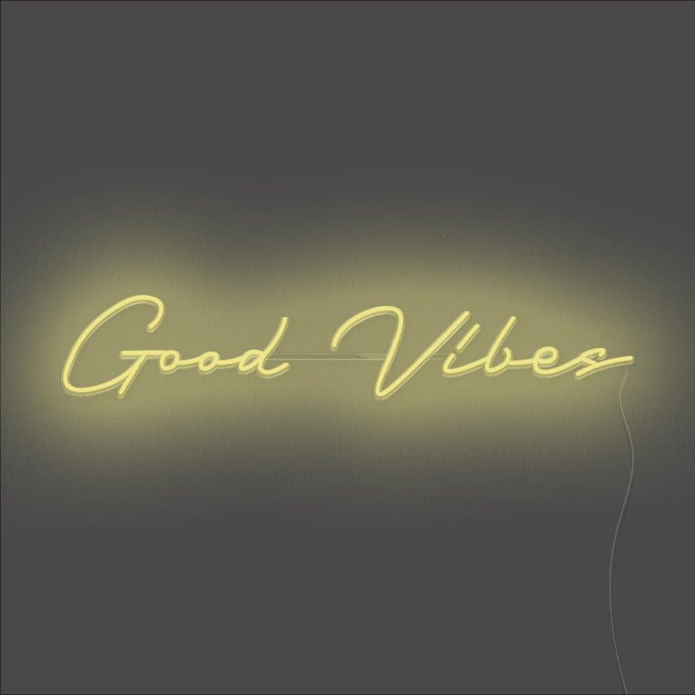 Good Vibes Neon Sign - Unrivaled Neon - Lemon Yellow #color_lemon yellow