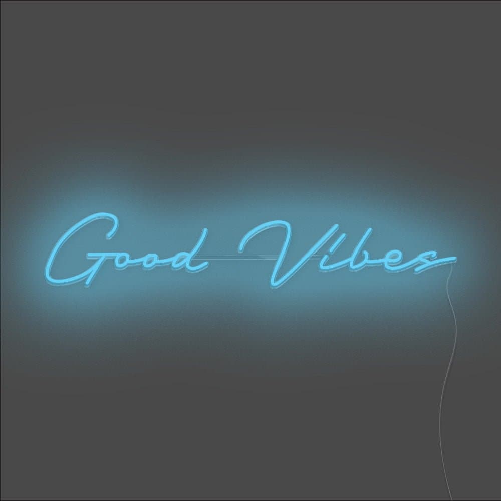 Good Vibes Neon Sign - Unrivaled Neon - Light Blue #color_light blue