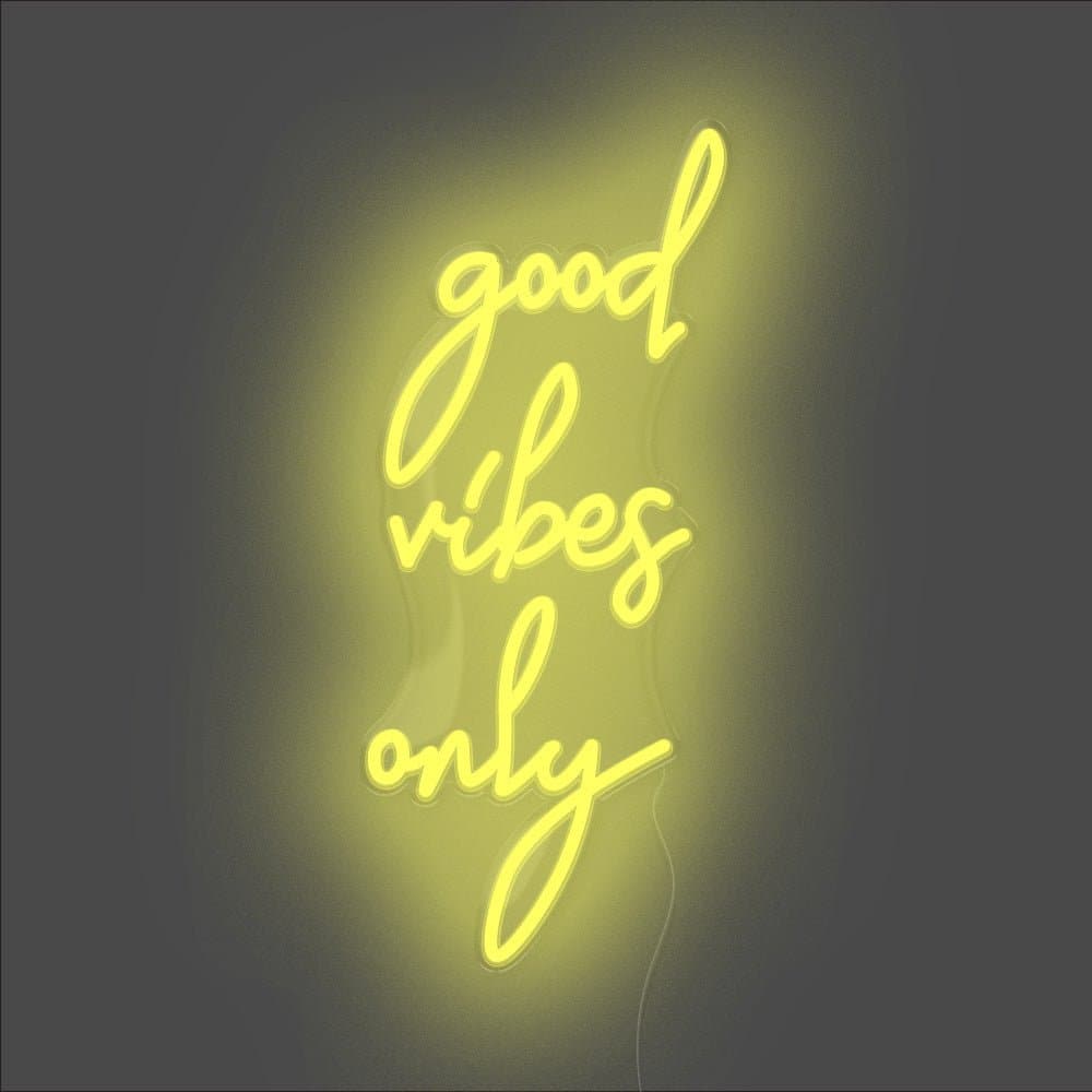 Good Vibes Only Neon Sign - Unrivaled Neon - Yellow #color_yellow