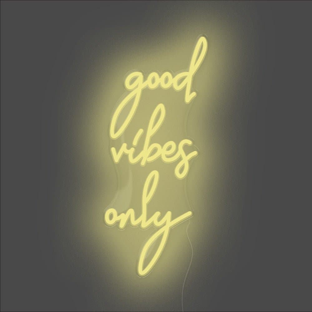 Good Vibes Only Neon Sign - Unrivaled Neon - Lemon Yellow #color_lemon yellow