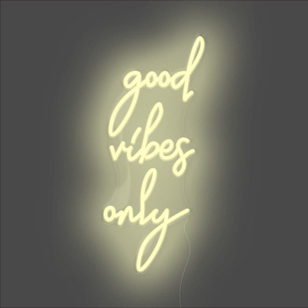 Good Vibes Only Neon Sign - Unrivaled Neon - Warm White #color_warm white