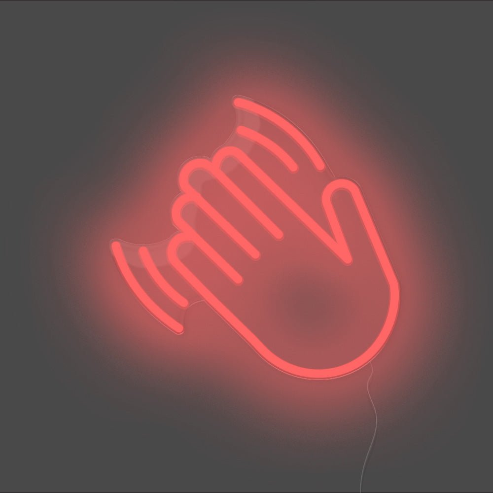 Hand Wave Neon Sign - Unrivaled Neon - Red #color_red