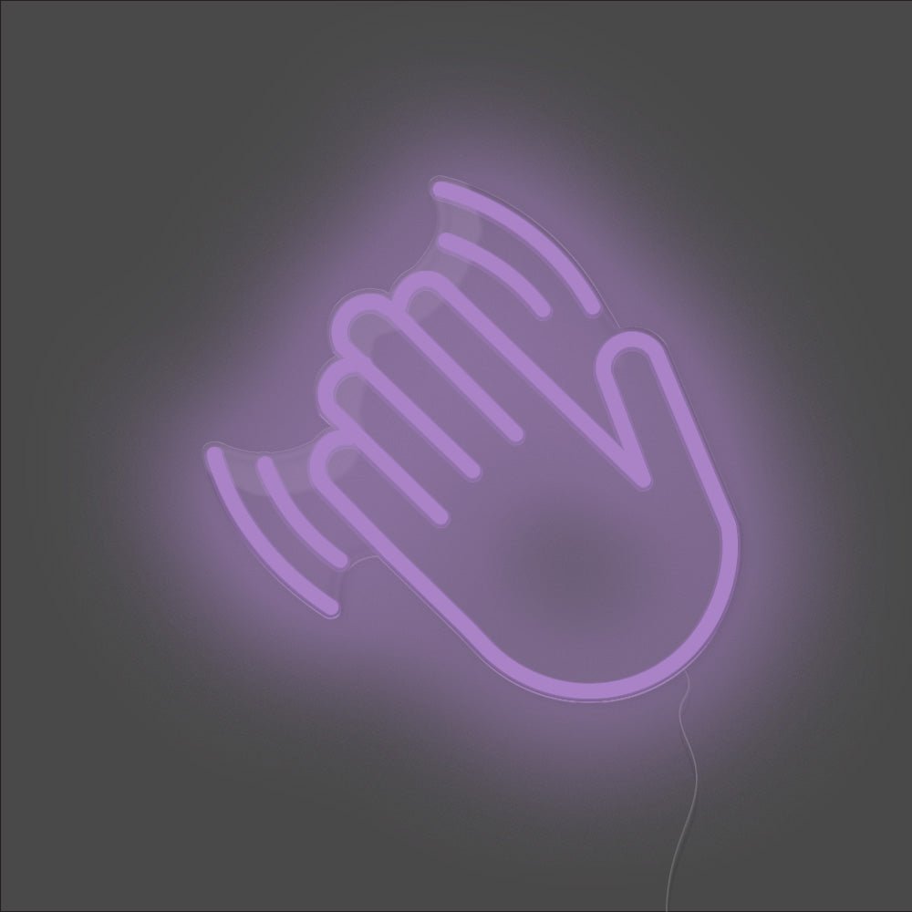 Hand Wave Neon Sign - Unrivaled Neon - Purple #color_purple
