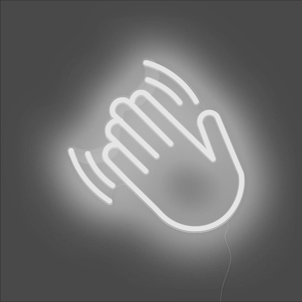 Hand Wave Neon Sign - Unrivaled Neon - White #color_white