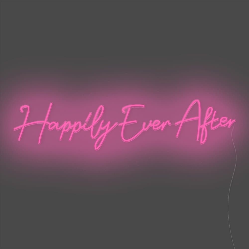 Happily Ever After Neon Sign - Unrivaled Neon - Pink #color_pink