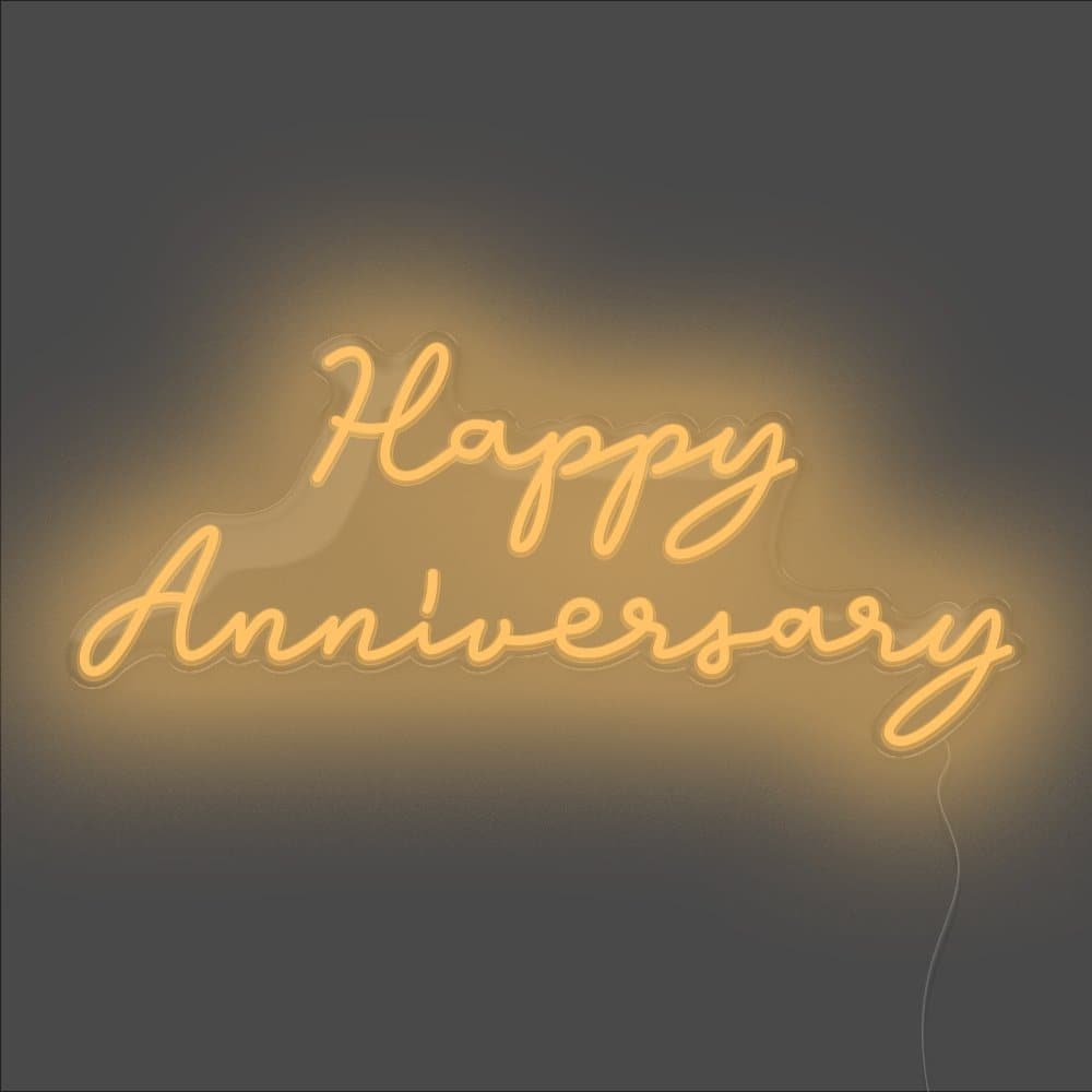 Happy Anniversary Neon Sign - Unrivaled Neon - Orange #color_orange